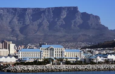Table Bay Hotel with Table Mountain in the background 